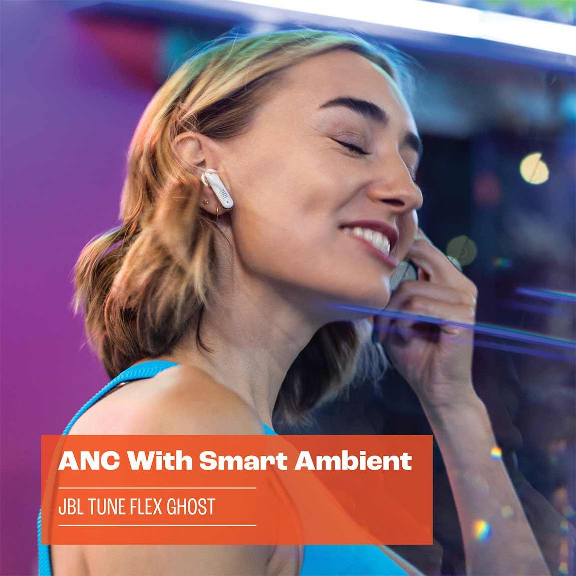 JBL Tune Flex Ghost - Kabellose In-Ear Kopfhörer mit Noise-Cancelling - Schwarz_anc