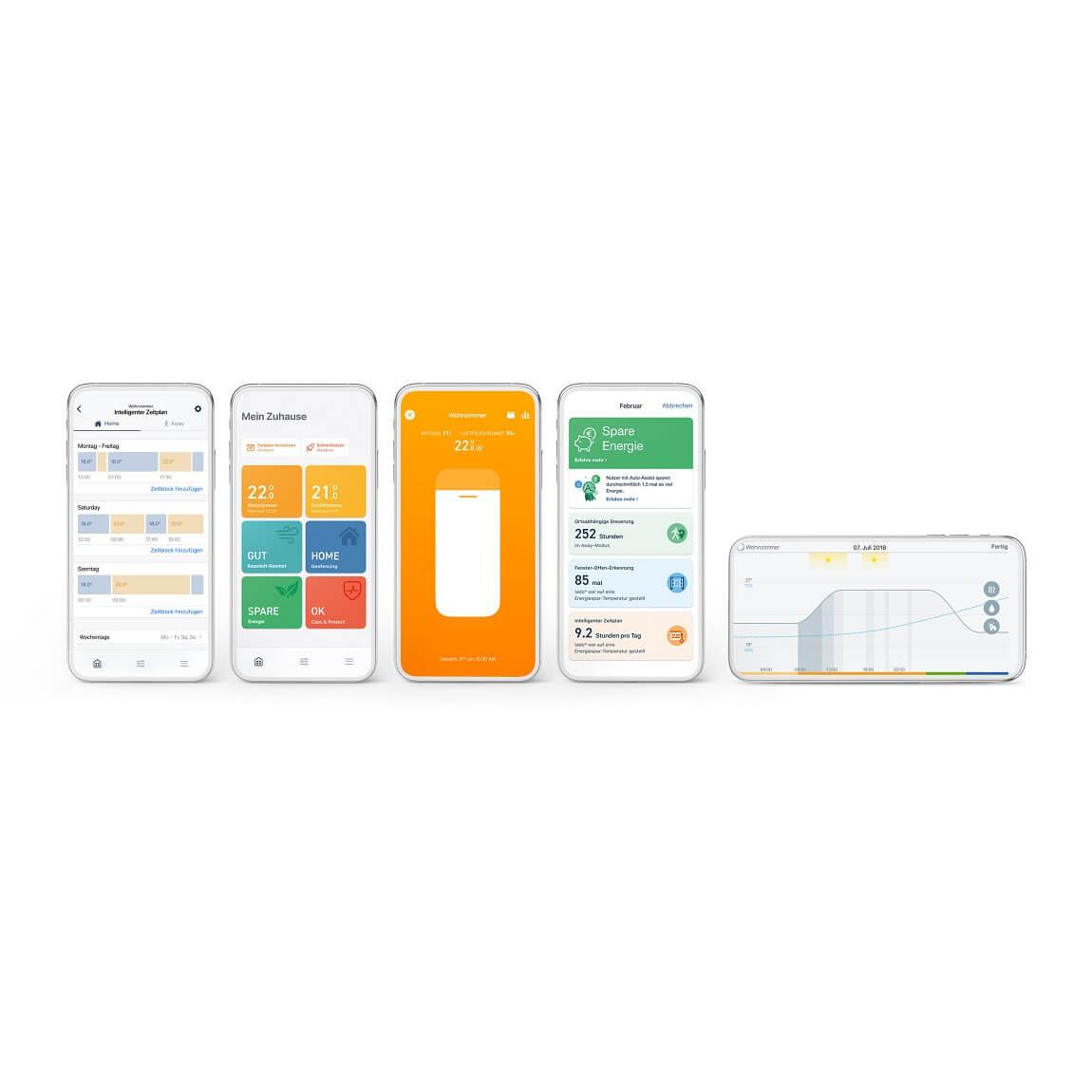 tado° Smartes Heizkörper-Thermostat Starter Kit V3+ mit 5 Thermostaten + Funk-Temperatursensor