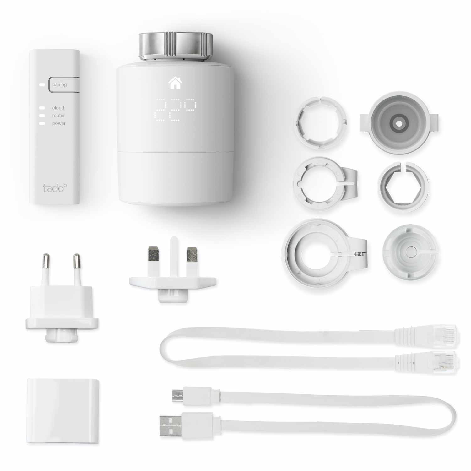 tado° Smartes Heizkörper-Thermostat Starter Kit V3+ mit 10 Thermostaten & Bridge zur Einzelraumsteuerung