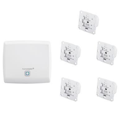 Homematic IP Access Point + Rollladenaktor für Markenschalter 5er Set