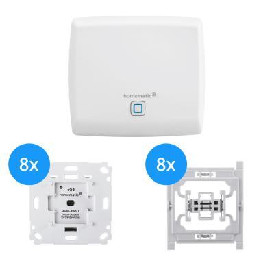 Homematic IP Access Point + Rollladenaktor für Markenschalter 8er-Set + Adapter