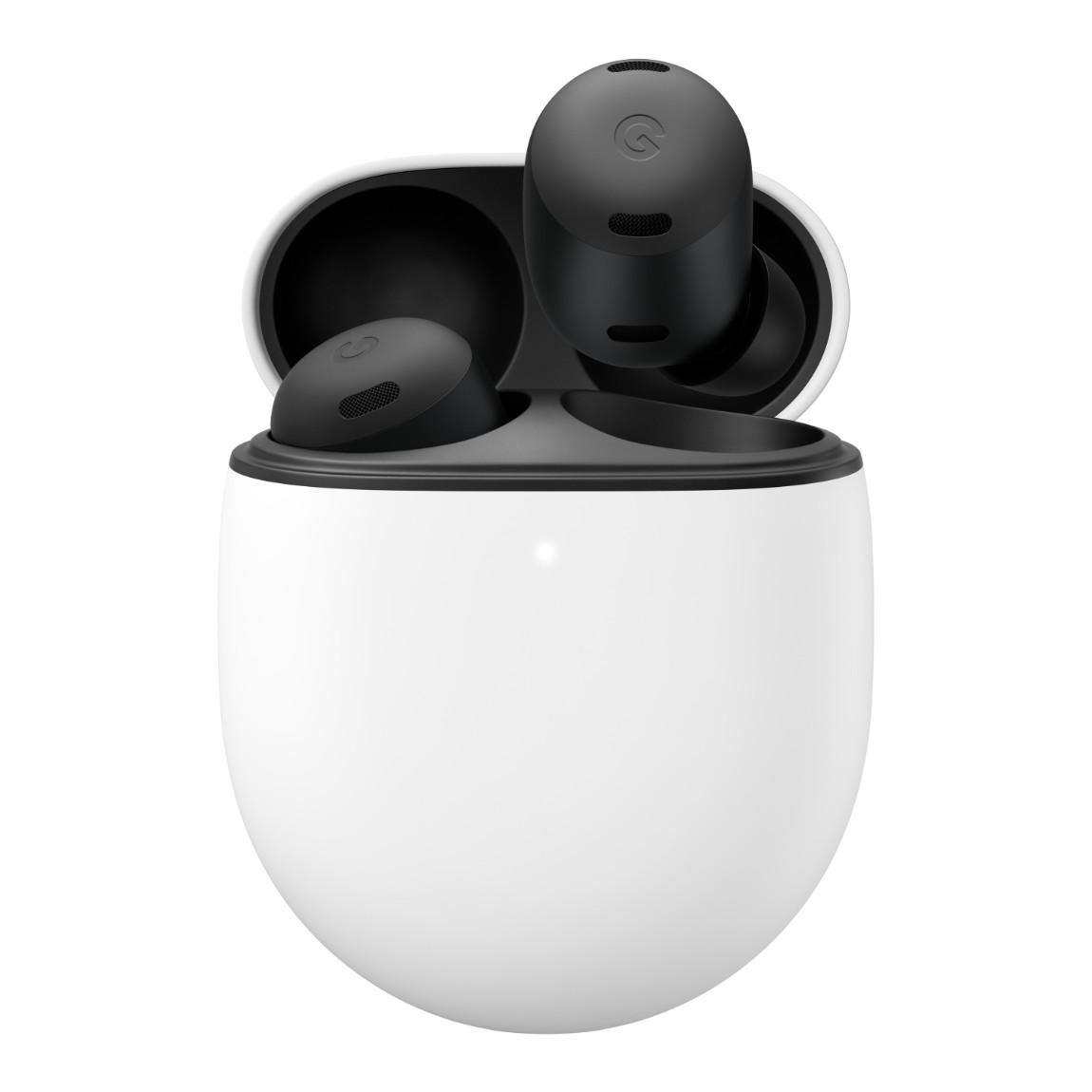 Google Pixel Buds Pro - charcoal_offenes Case mit Earbuds