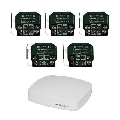 HOMEPILOT Gateway premium + Rollladenaktor smart Unterputz 5er-Set