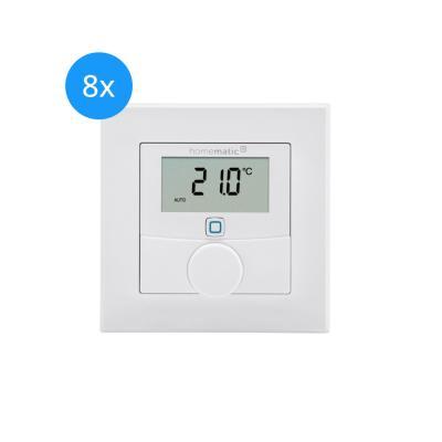 Homematic IP Wandthermostat mit Luftfeuchtigkeitssensor 8er-Set