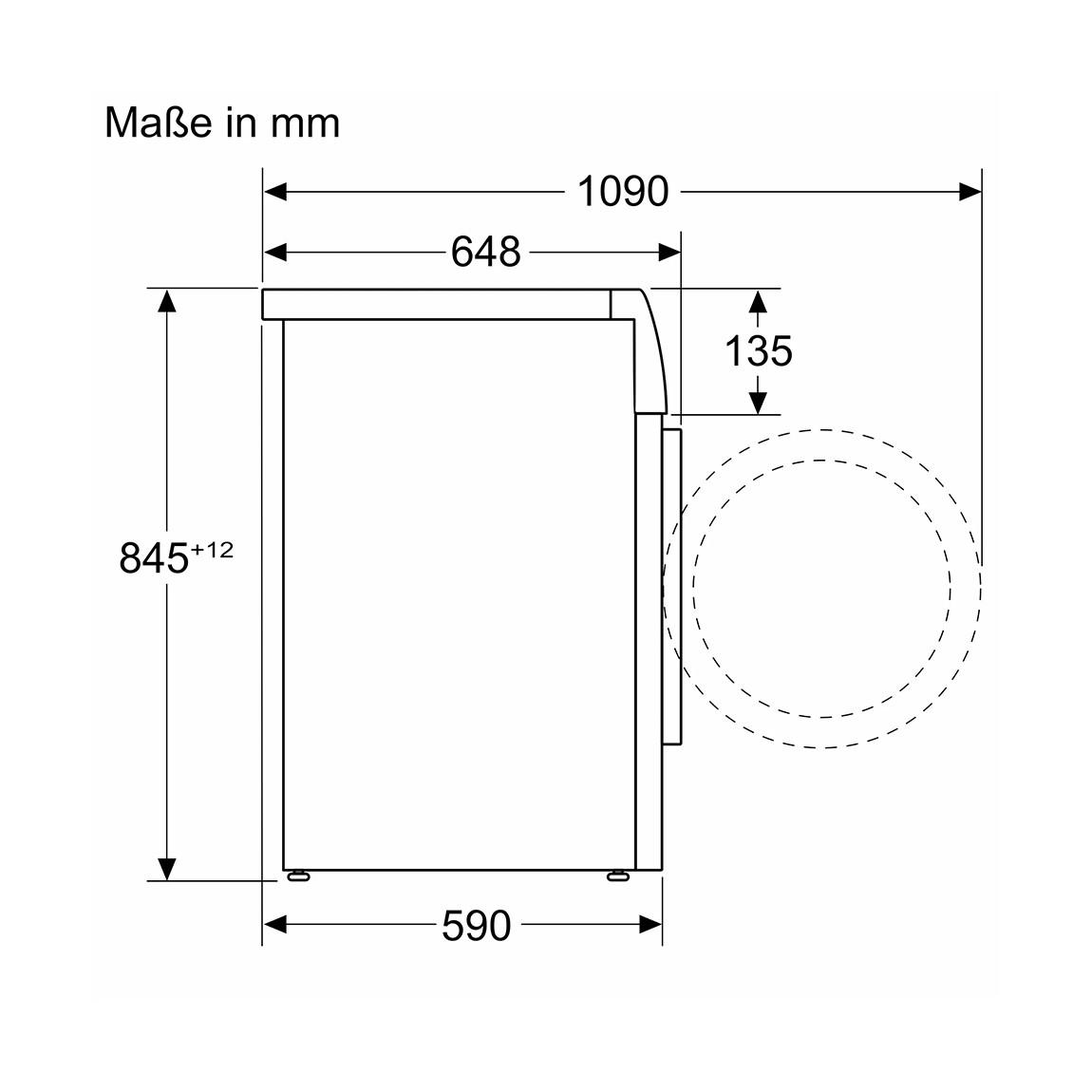 Bosch WGB2560X0 Serie 8 Waschmaschine - Frontlader 10 kg 1600 U/min - Silber inox / Altgerätemitnahme_Maße