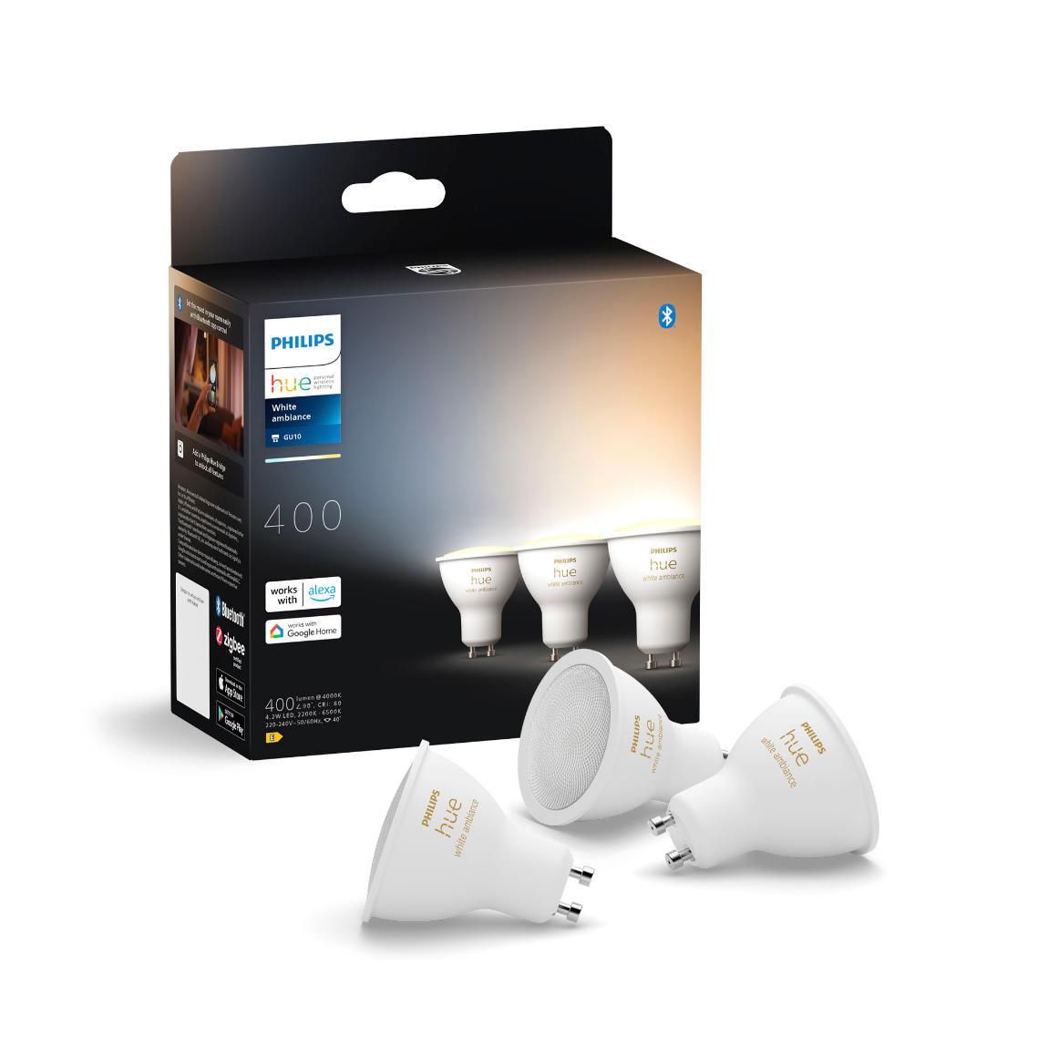 Philips Hue White Ambiance GU10 LED Lampe 400lm - 3er-Set