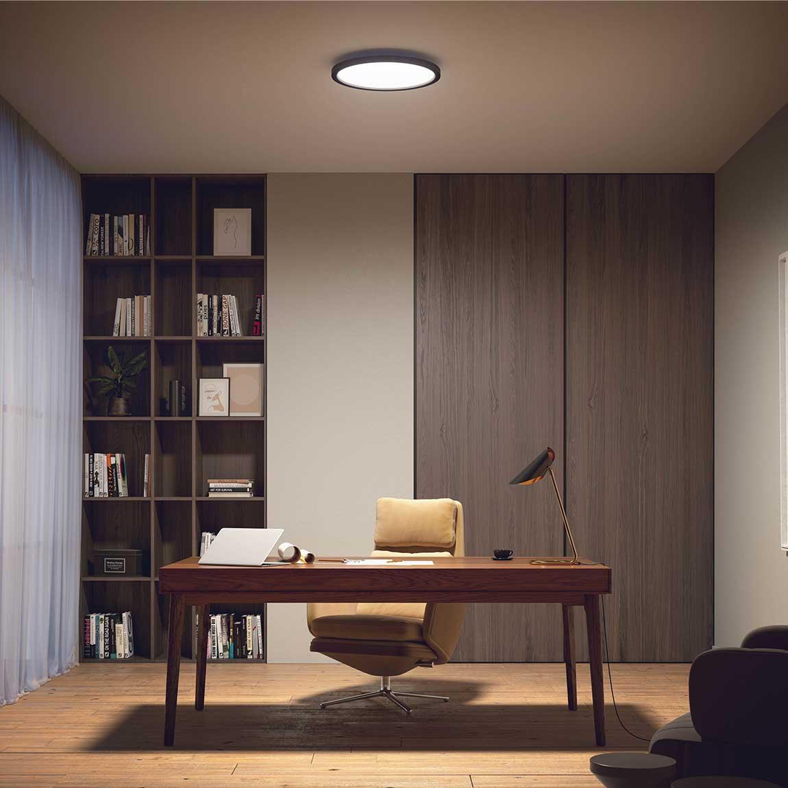 Philips Hue White Ambiance Aurelle Panelleuchte ⌀30cm - Schwarz_Lifestyle