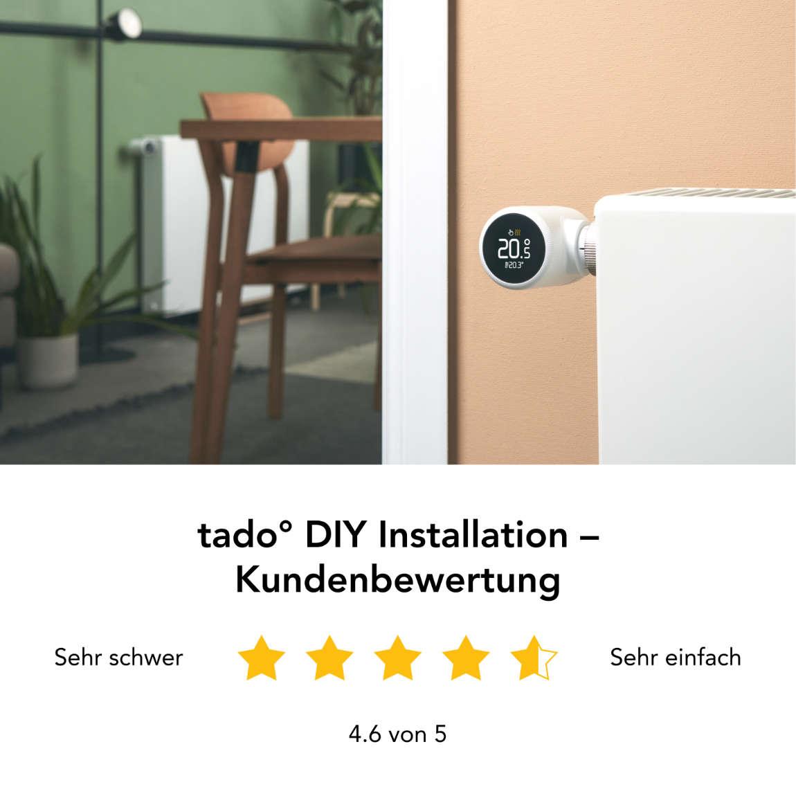 tado° Starter Kit Smartes Heizkörper-Thermostat X - 5er-Set + Bridge