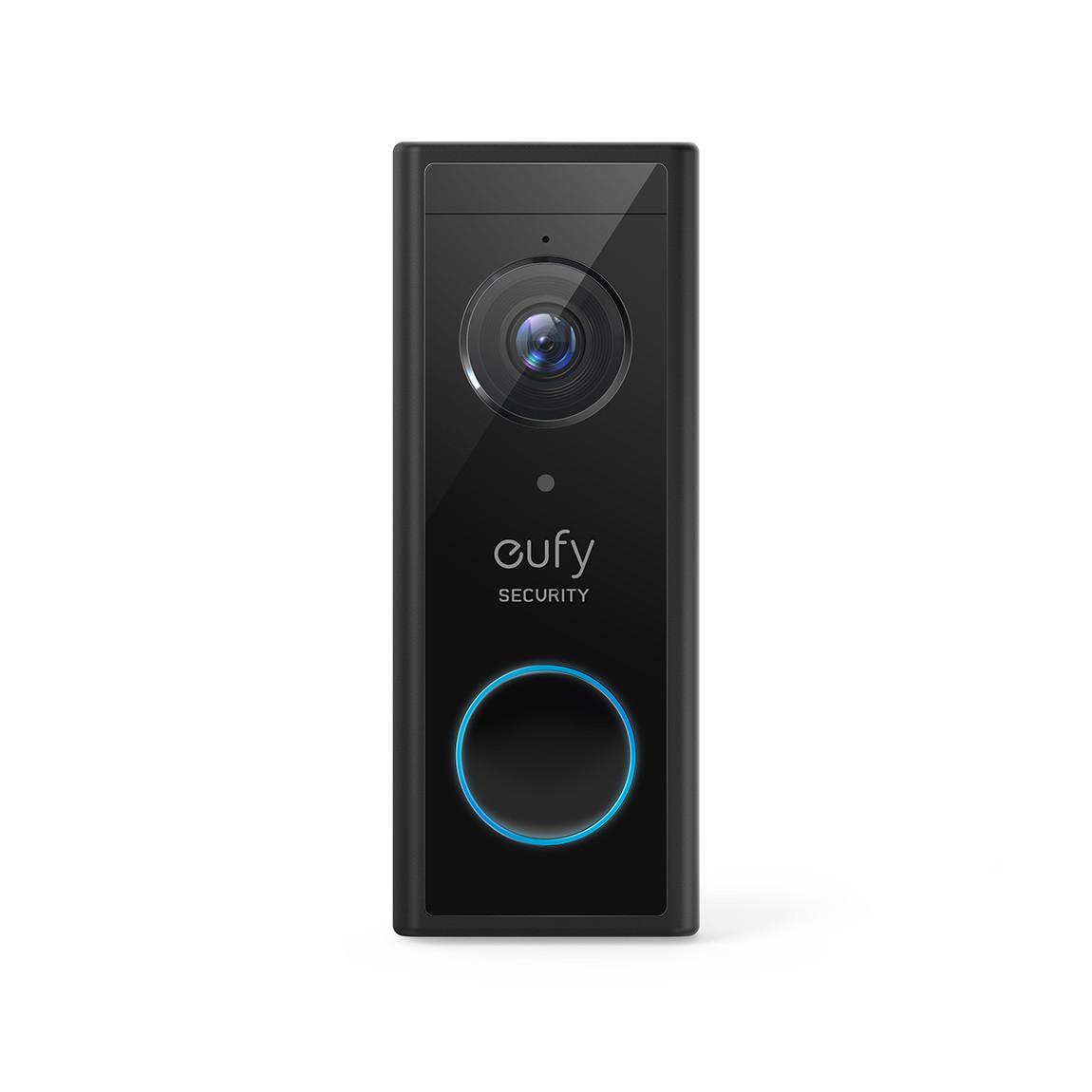 eufy Black Video Doorbell 2K (batteriebetrieben) frontal