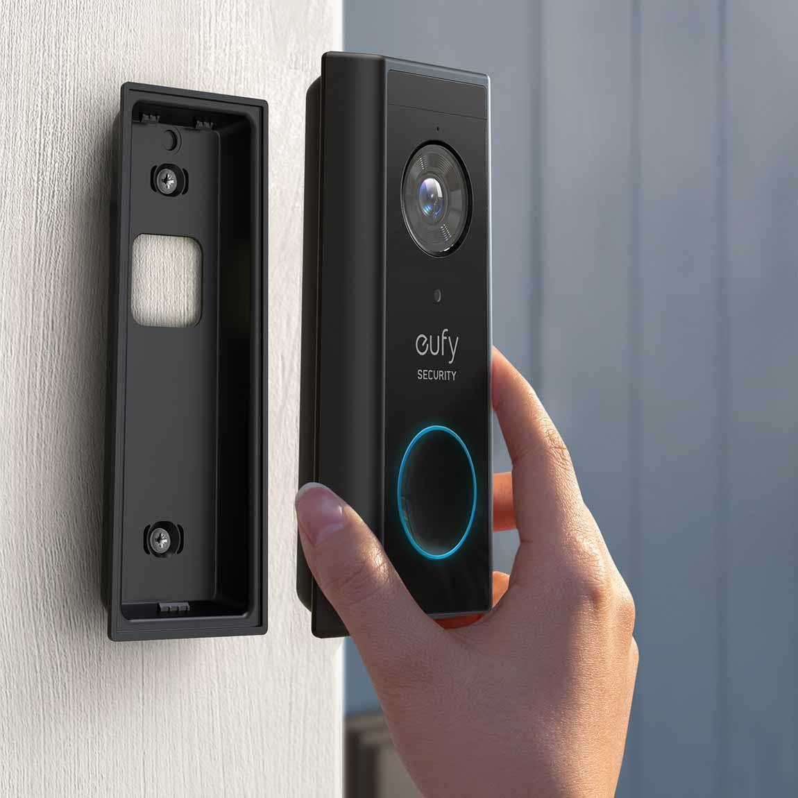 eufy Black Video Doorbell 2K (batteriebetrieben) + HomeBase 2 einfache Installation