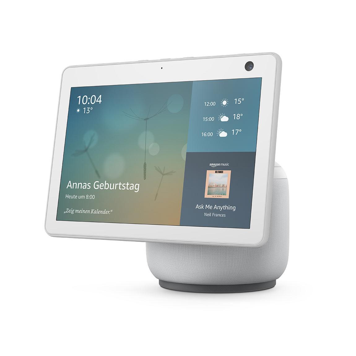 Amazon Echo Show 10 | (3rd Gen) HD smart Display mit Bewegungsfunktion und Alexa - Weiß_schräg