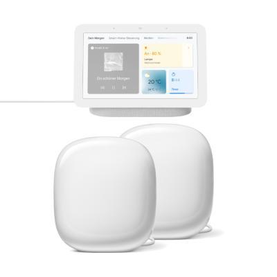 Google Nest Wifi Pro 2er-Set + Google Nest Hub (2. Generation)