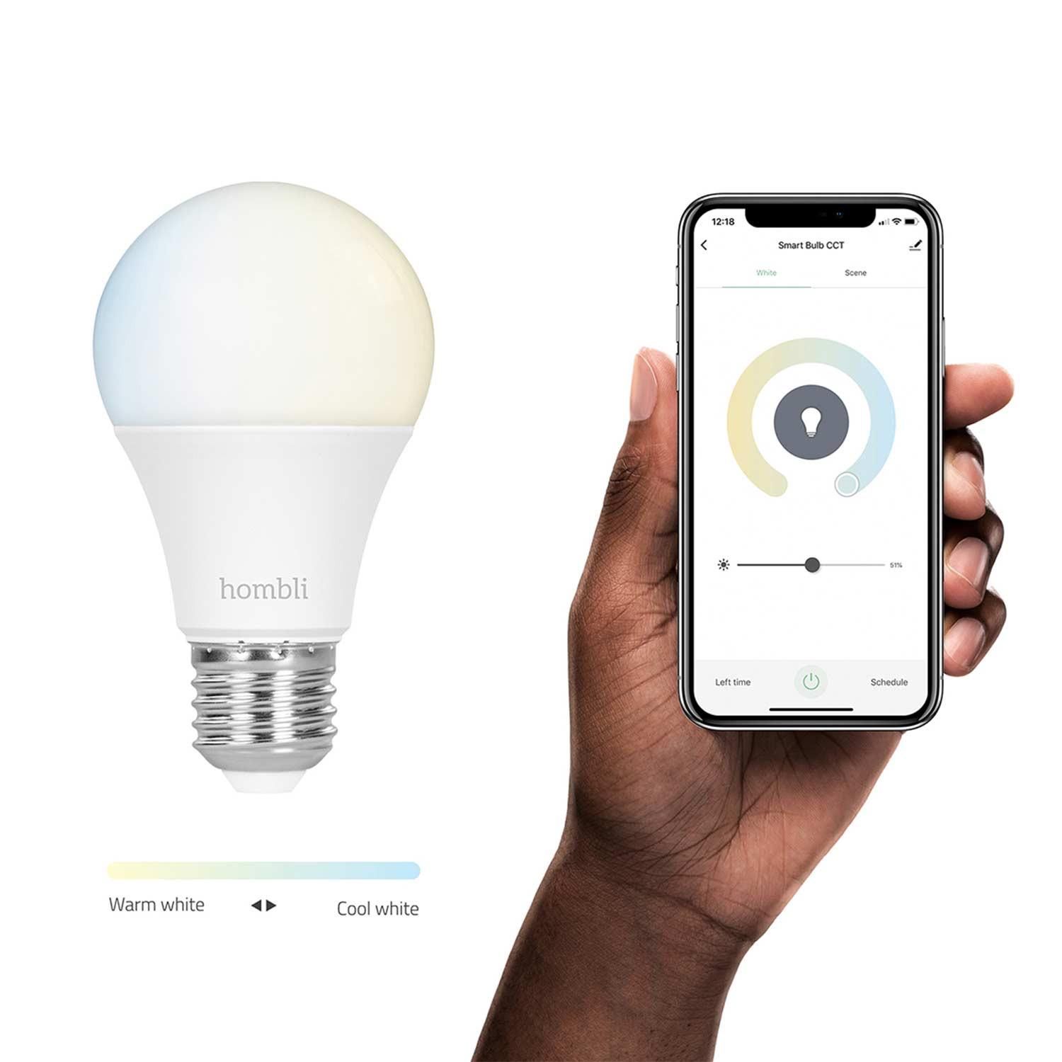 Hombli Smart Bulb E27 White-Lampe 2er-Set + gratis Smart Bulb E27 White 2er-Set - App
