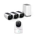 eufyCam 3 Starter Set 3+1 - 3er-Kameraset mit HomeBase 3 + Solo IndoorCam Pan & Tilt 2K