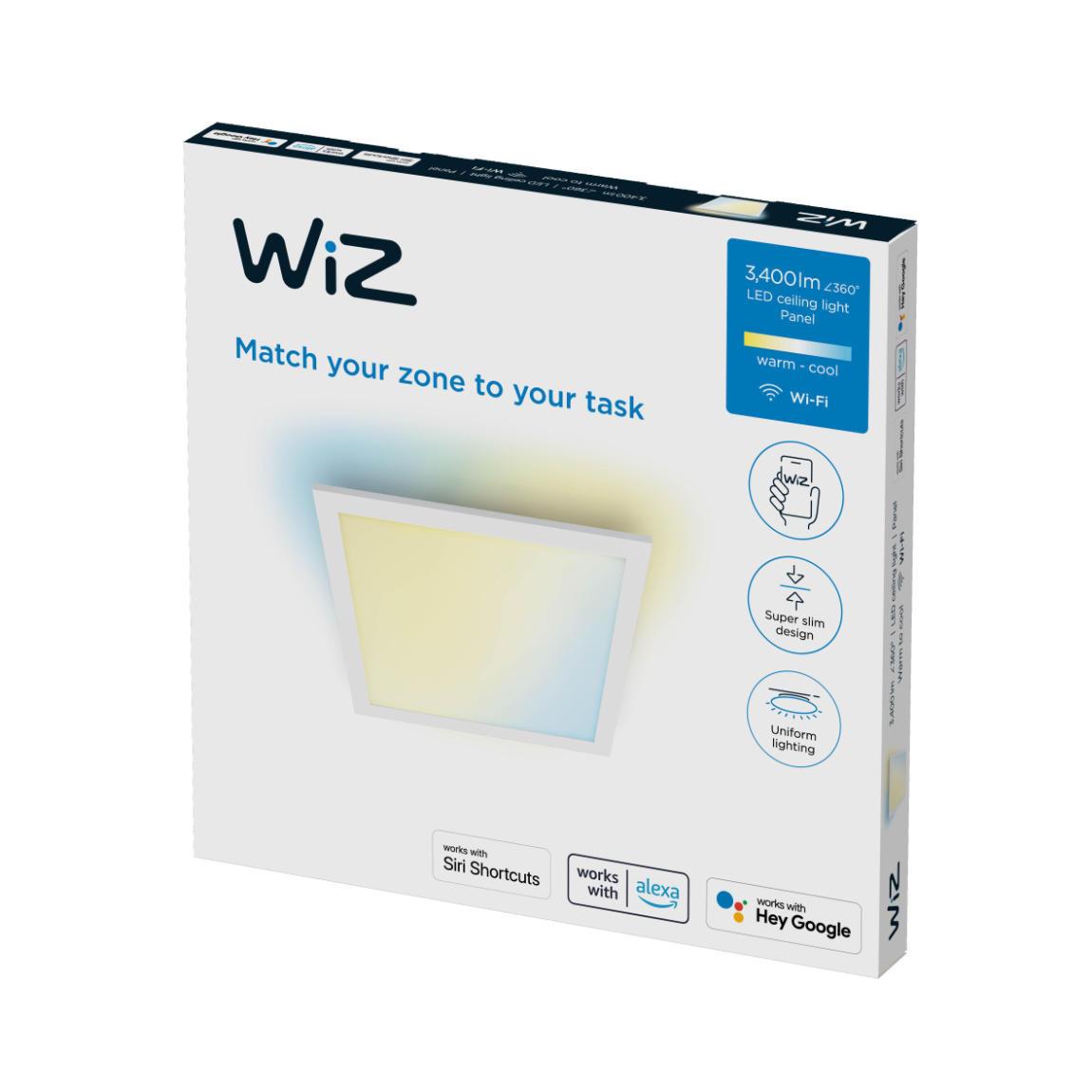 WiZ Panel Deckenleuchte Tunable White Quadratisch 3400lm - Weiß