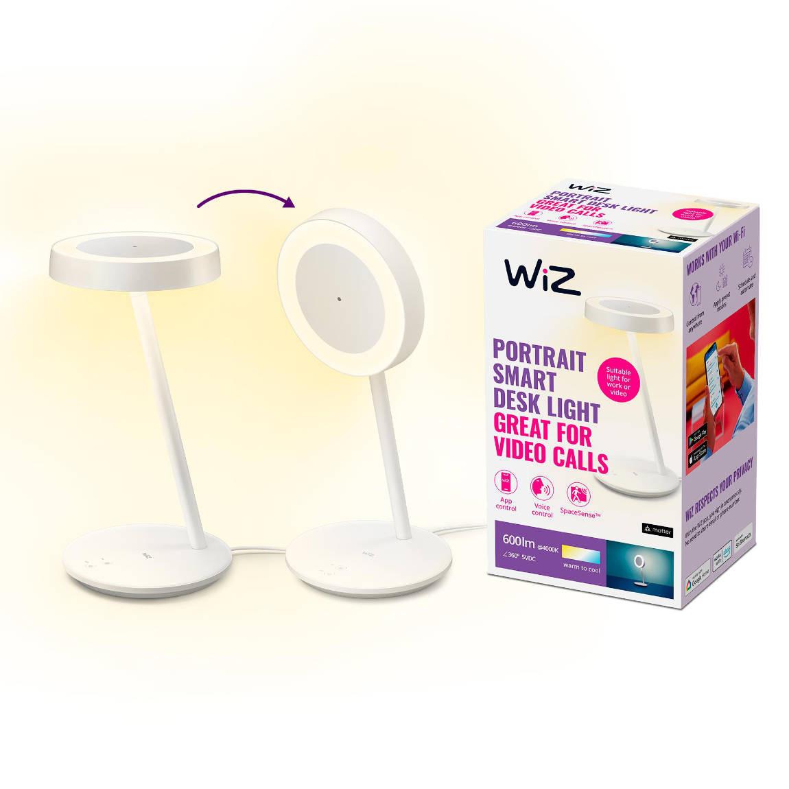 WiZ Portrait - Smarte Schreibtischlampe mit Ringlicht - Weiß