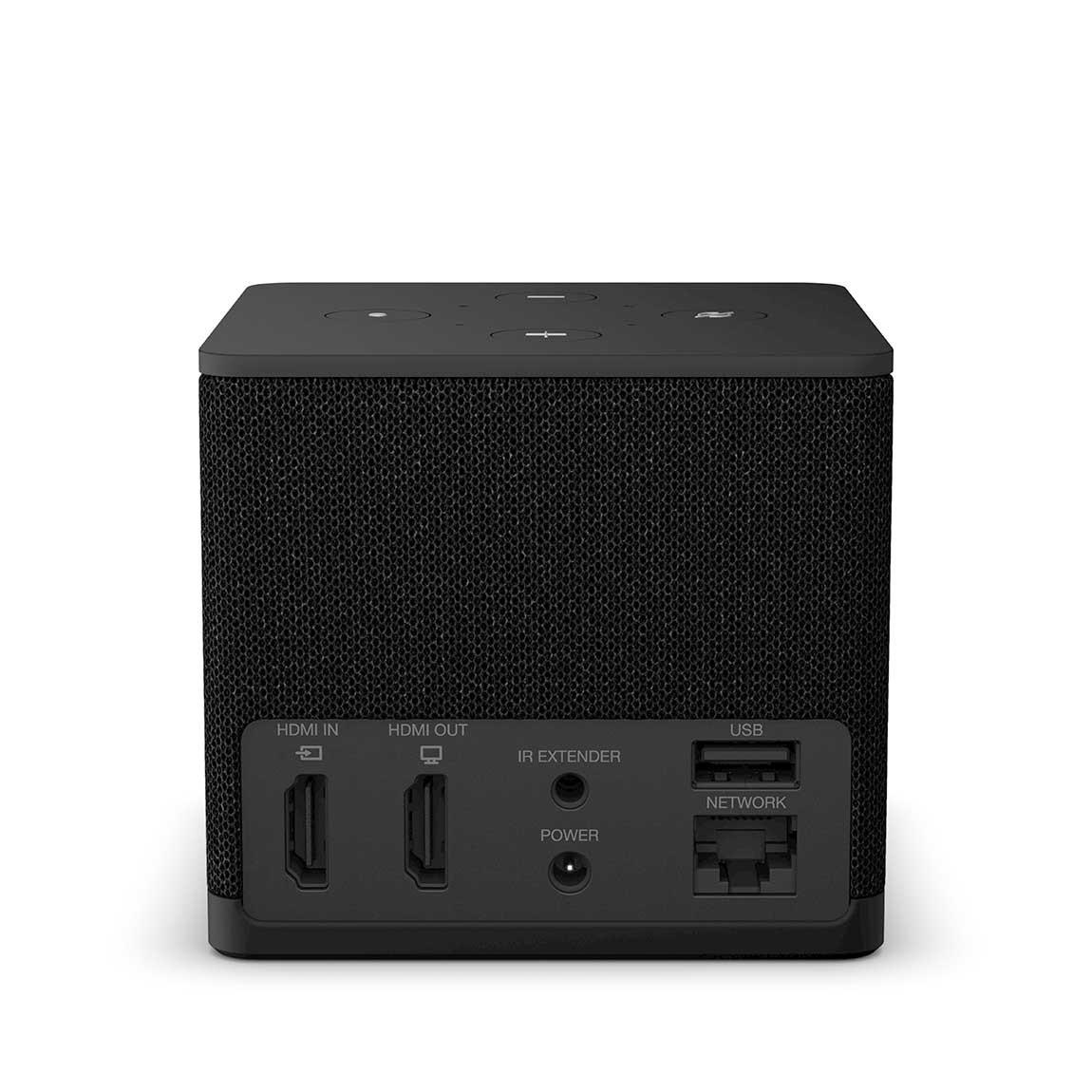Amazon Fire TV Cube | Streaming-Mediaplayer mit Sprachsteuerung mit Alexa, Wi-Fi 6E, 4K Ultra HD - Schwarz_Rückseite
