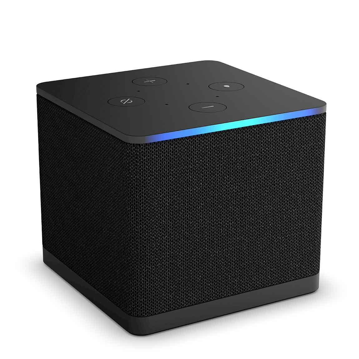 Amazon Fire TV Cube | Streaming-Mediaplayer mit Sprachsteuerung mit Alexa, Wi-Fi 6E, 4K Ultra HD - Schwarz_schräg
