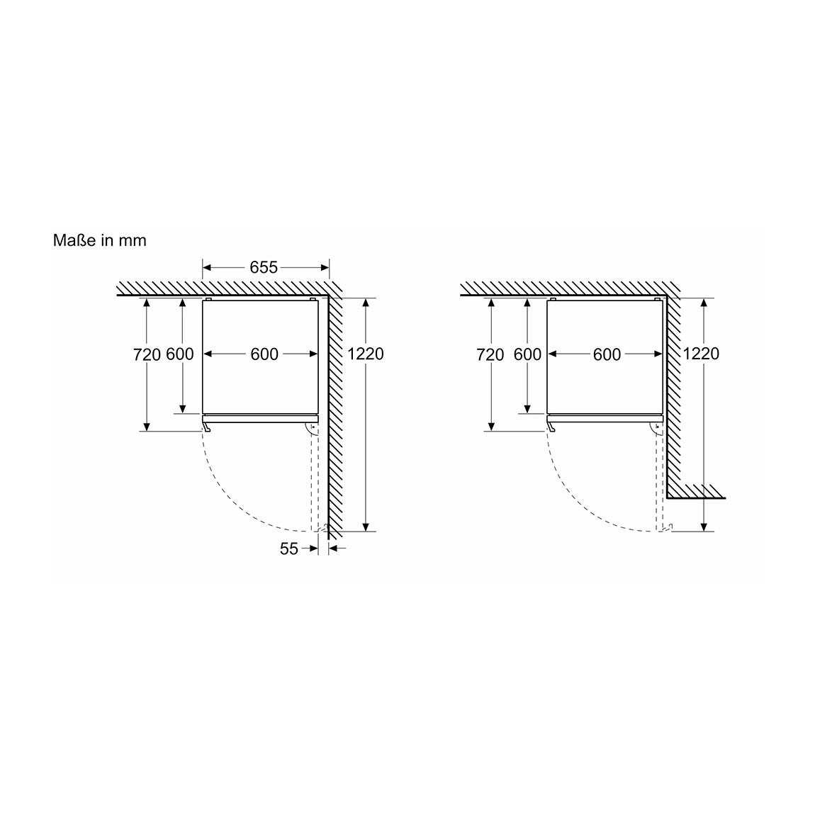 Bosch KGN39AICT Serie 6 Freistehende Kühl-Gefrier-Kombination mit Gefrierbereich unten - Edelstahl / Altgerätemitnahme_Maße