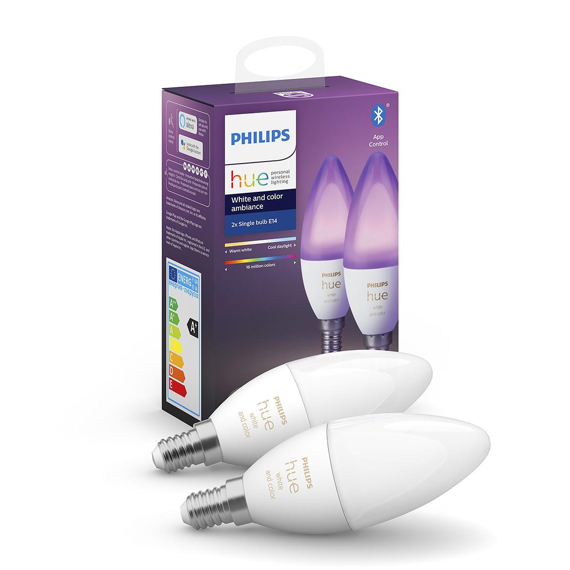 Philips Hue White & Color Ambiance E14 2er-Pack mit Verpackung
