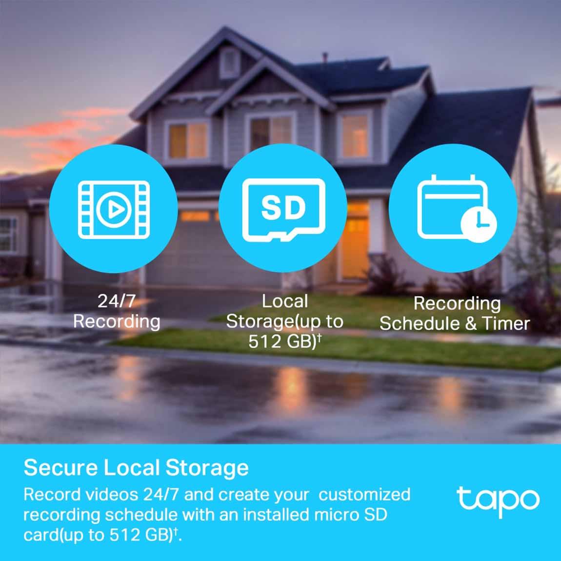 TP-Link Tapo C500 - Outdoor Schwenk & Neige Security WLAN Kamera 2er-Set_Speichermöglichkeiten