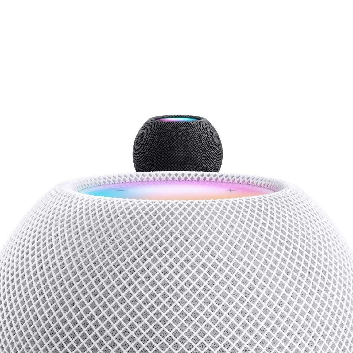 Apple HomePod mini - Smart Speaker weiß vor schwarz 