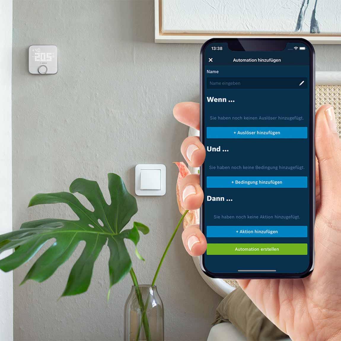 Bosch Smart Home - Erweiterungsset Heizung II mit 2 Thermostaten & 1 Raumthermostat II (Batterie)_App