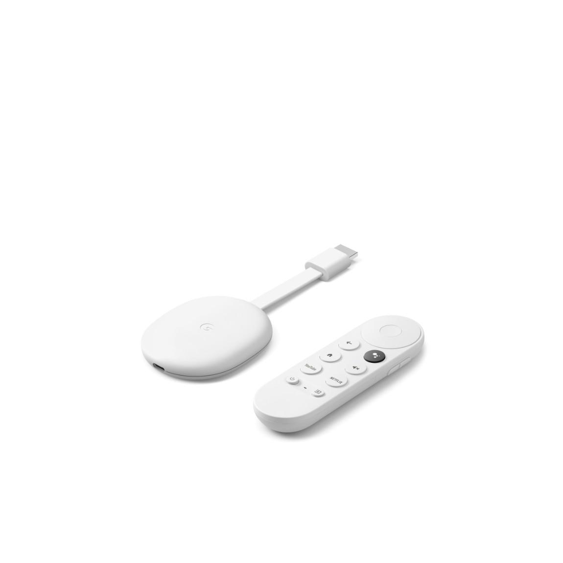 Google Chromecast mit Google TV (HD) + Google Nest Audio 2er-Set_Chromecast liegend