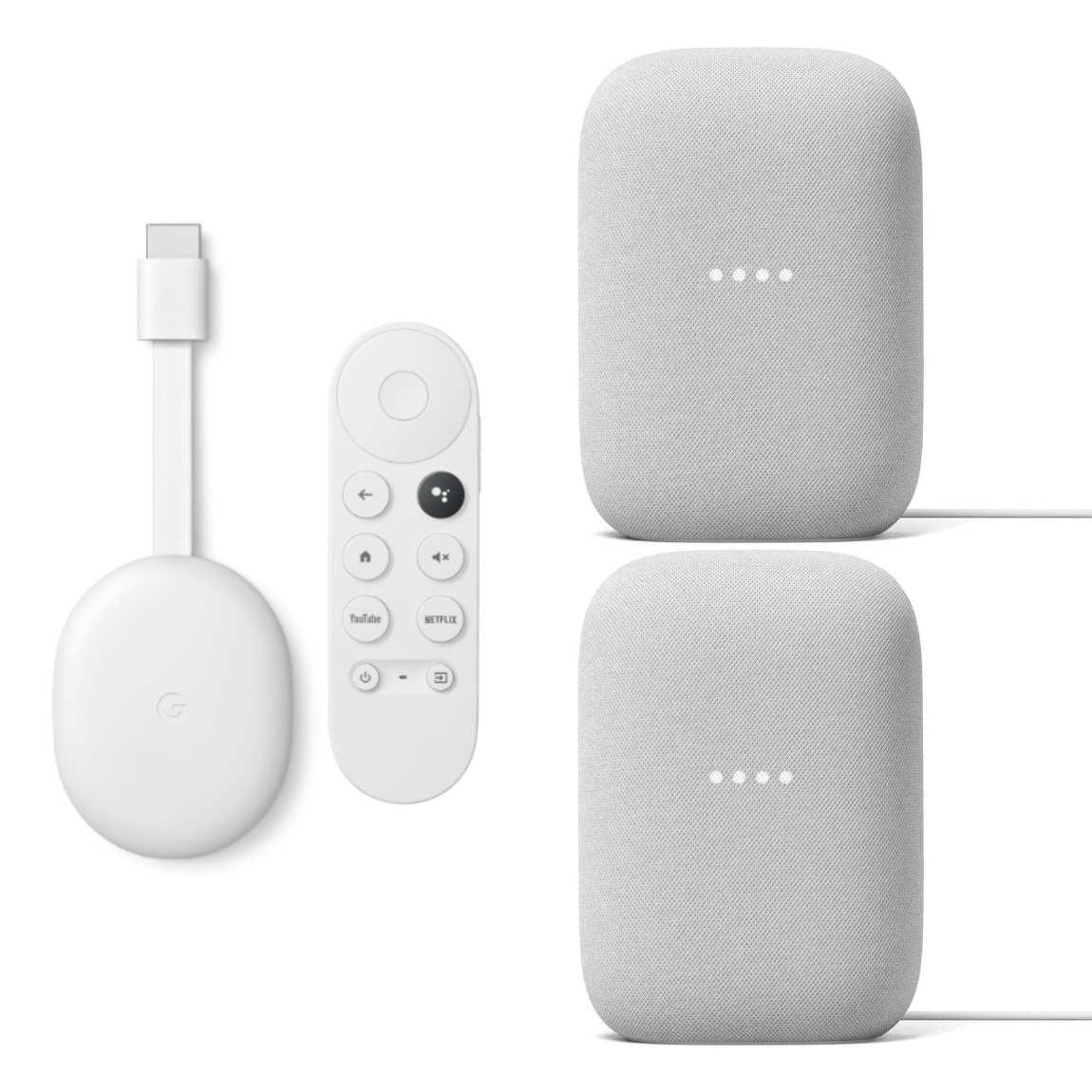Google Chromecast mit Google TV (HD) + Google Nest Audio 2er-Set