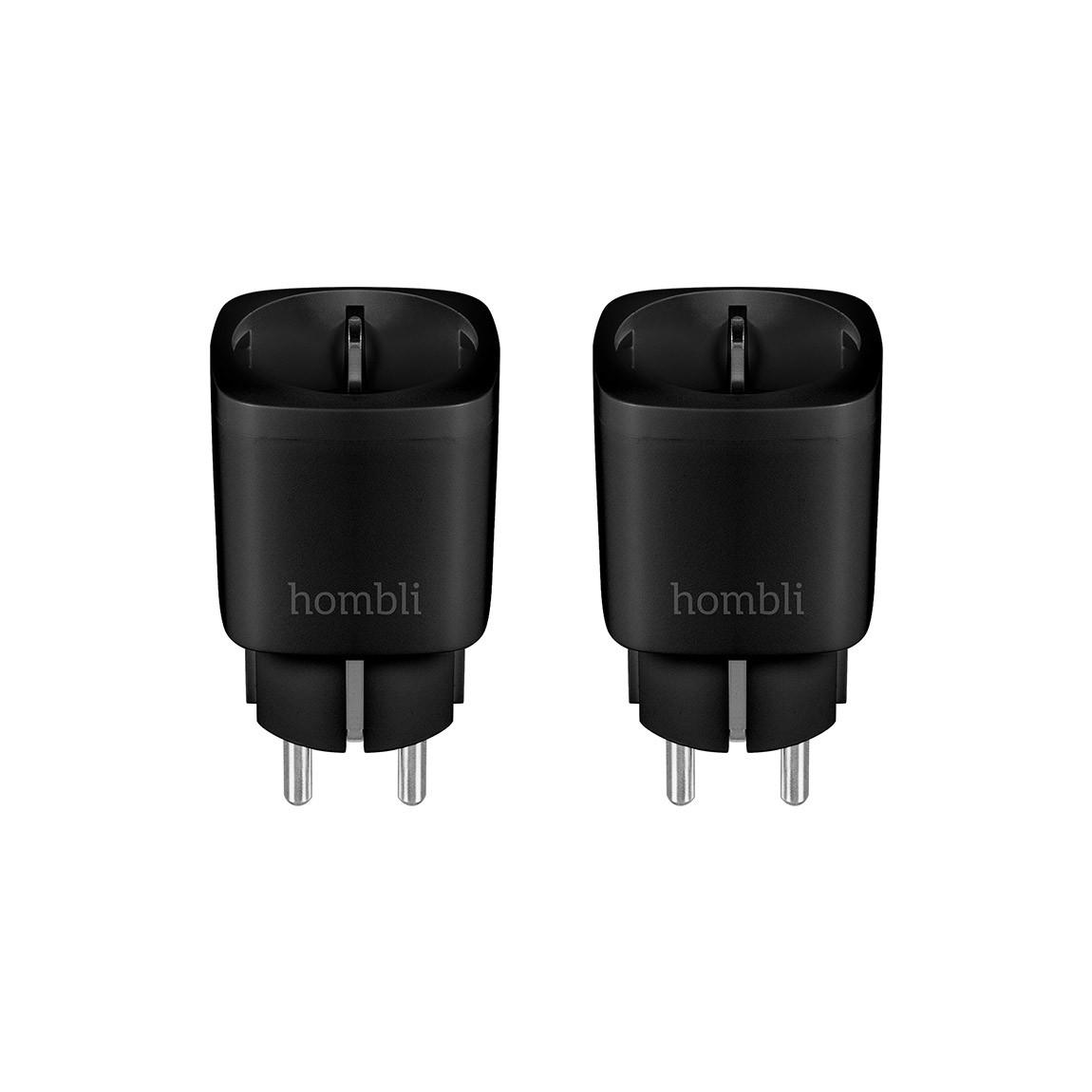 Hombli Smart Steckdose Schwarz 2er-Pack - Smarter Zwischenstecker