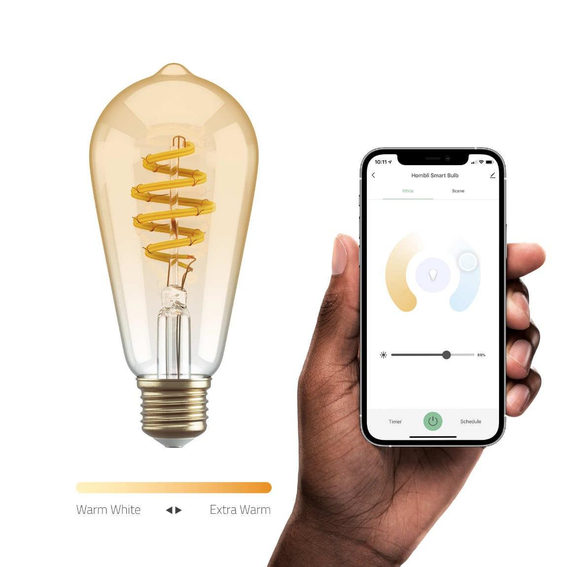 Hombli Filament Bulb CCT E27 ST64-Amber 2er-Set App