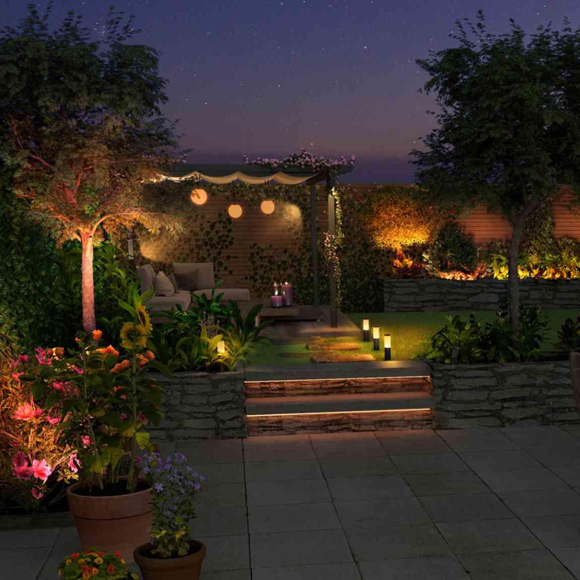 Innr Smart Outdoor LED Leuchte Colour_Lifestyle_Gartenbeleuchtung2
