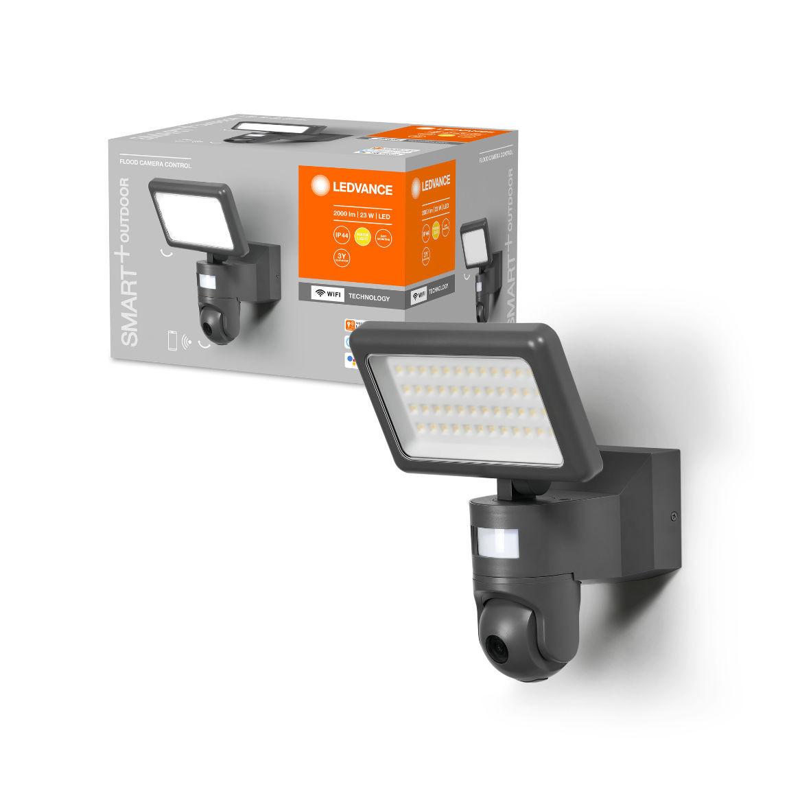 Ledvance SMART+ WiFi Flood Camera Control - Außenwandleuchte mit Flutlicht und Kamera_Kamera mit Verpackung