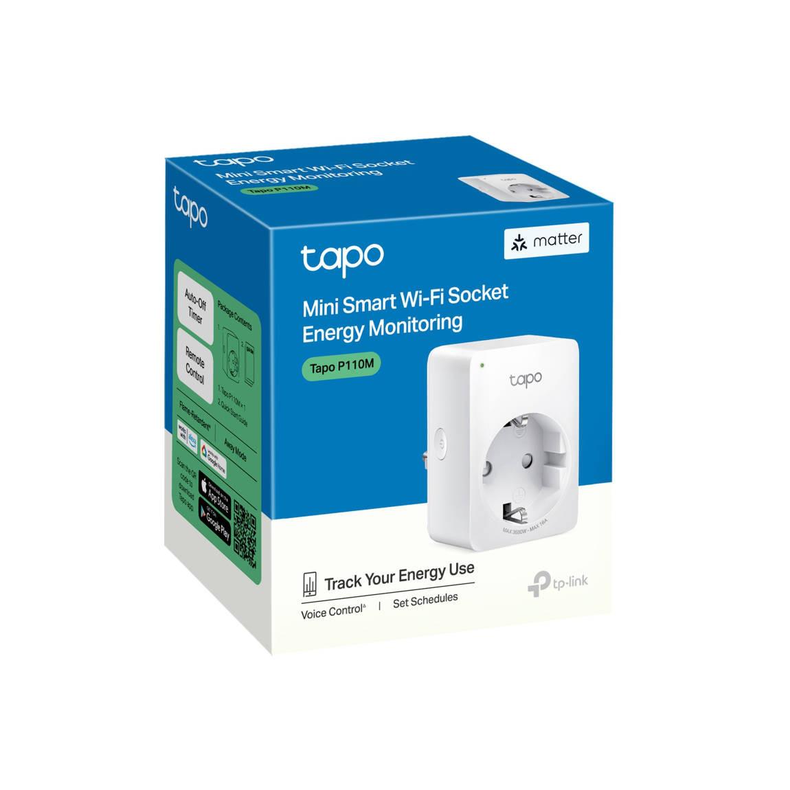 TP-Link Tapo P110M - Smart WLAN Steckdose mit Matter - Weiß