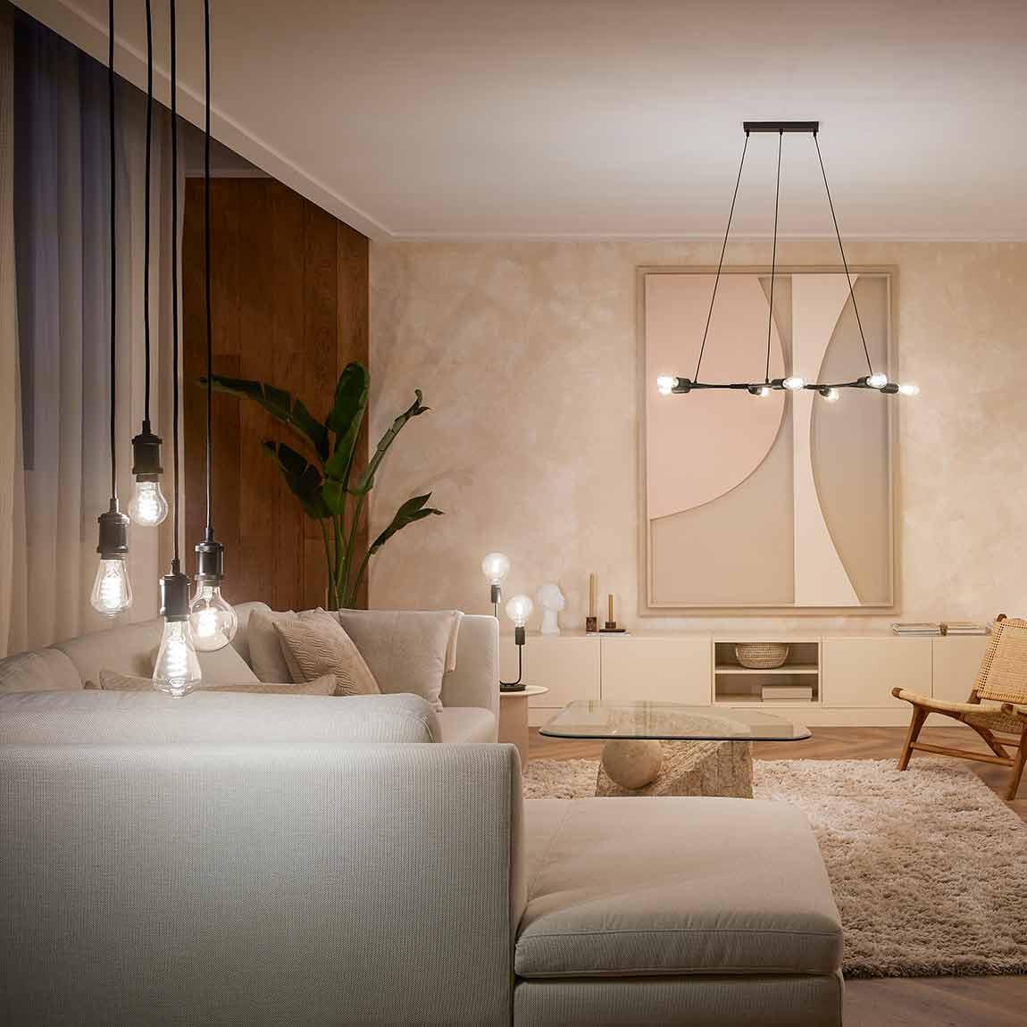 Philips Hue White Ambiance E27 Filament 300 lm - Lifestyle in Wohnzimmer