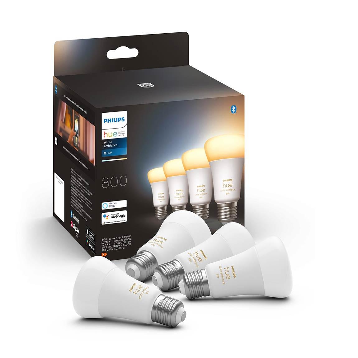 Philips Hue White Ambiance E27 Viererpack 570lm - Verpackung