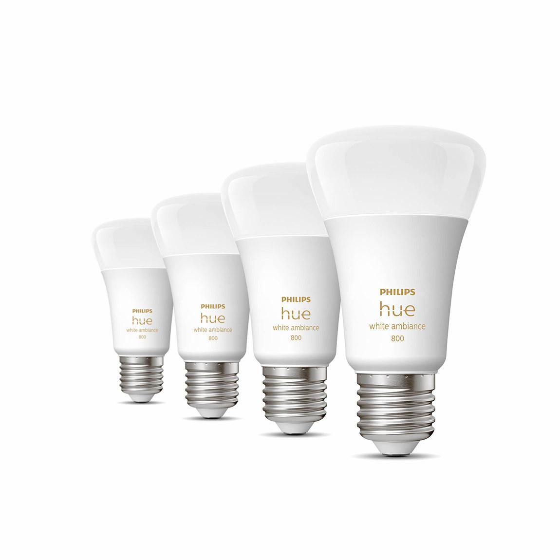 Philips Hue White Ambiance E27 Viererpack 570lm - ohne Licht