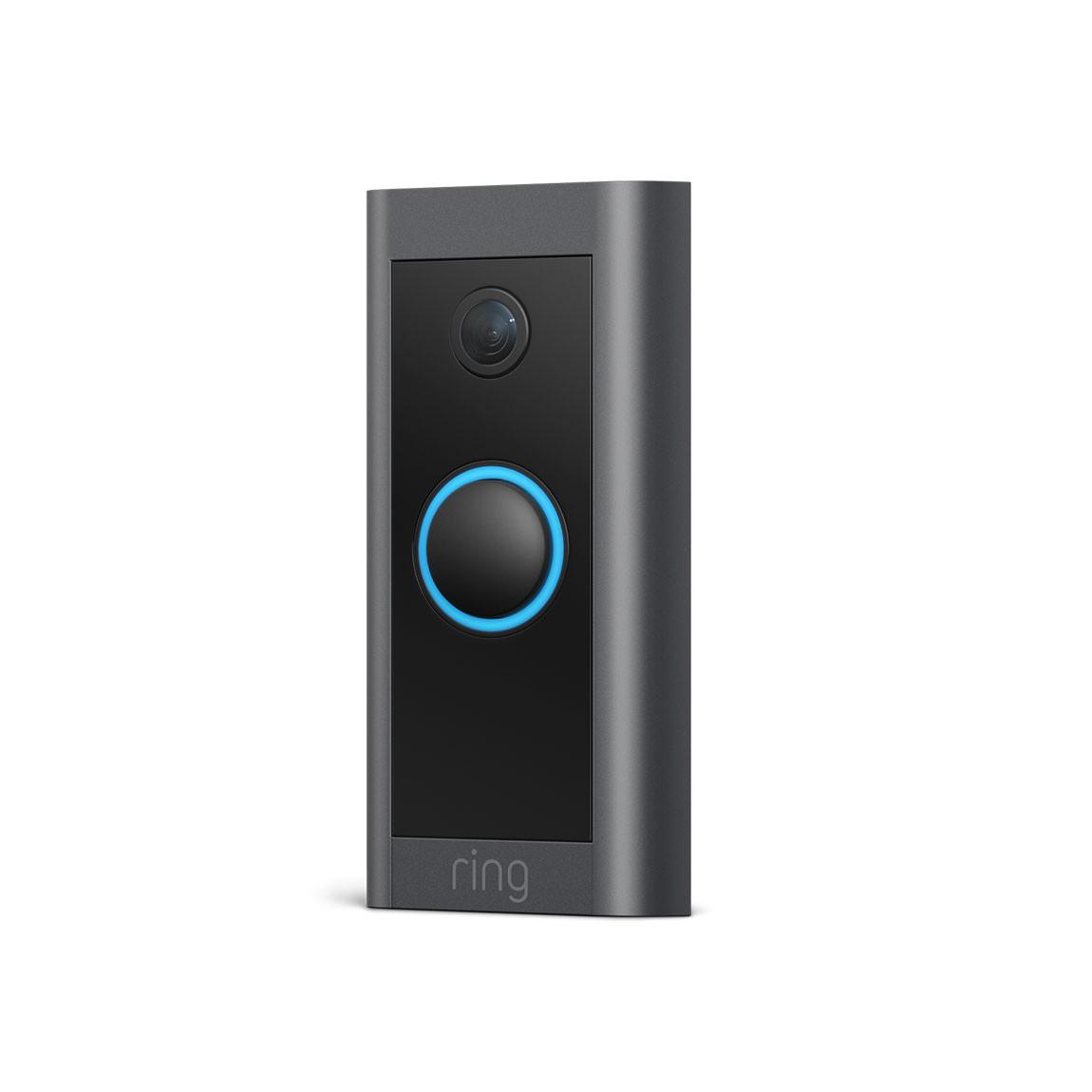 Ring Video Doorbell Wired + Echo Pop_schräg