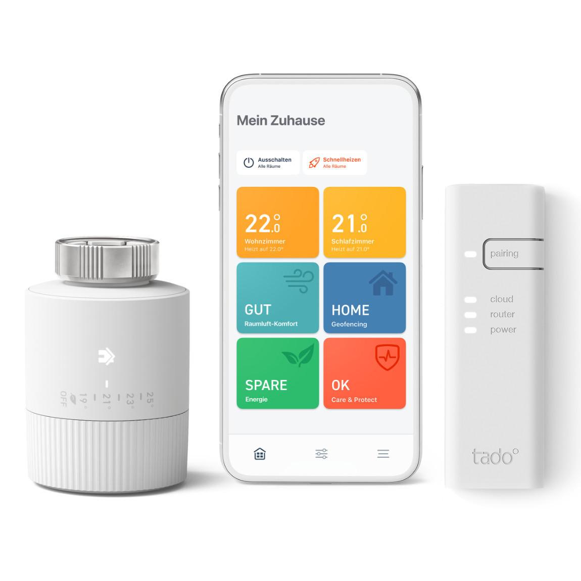 tado° Starter Kit - Smartes Heizkörper-Thermostat V3+ Basic - weiß