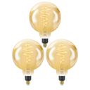 WiZ 25W E27 Globeform Filament Amber Warm- und Kaltweiß 3er-Set