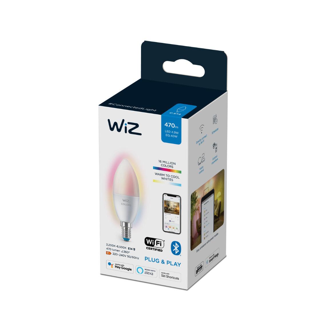 WiZ 40W E14 Kerzenform Tunable Farbig 2er-Pack_Verpackung