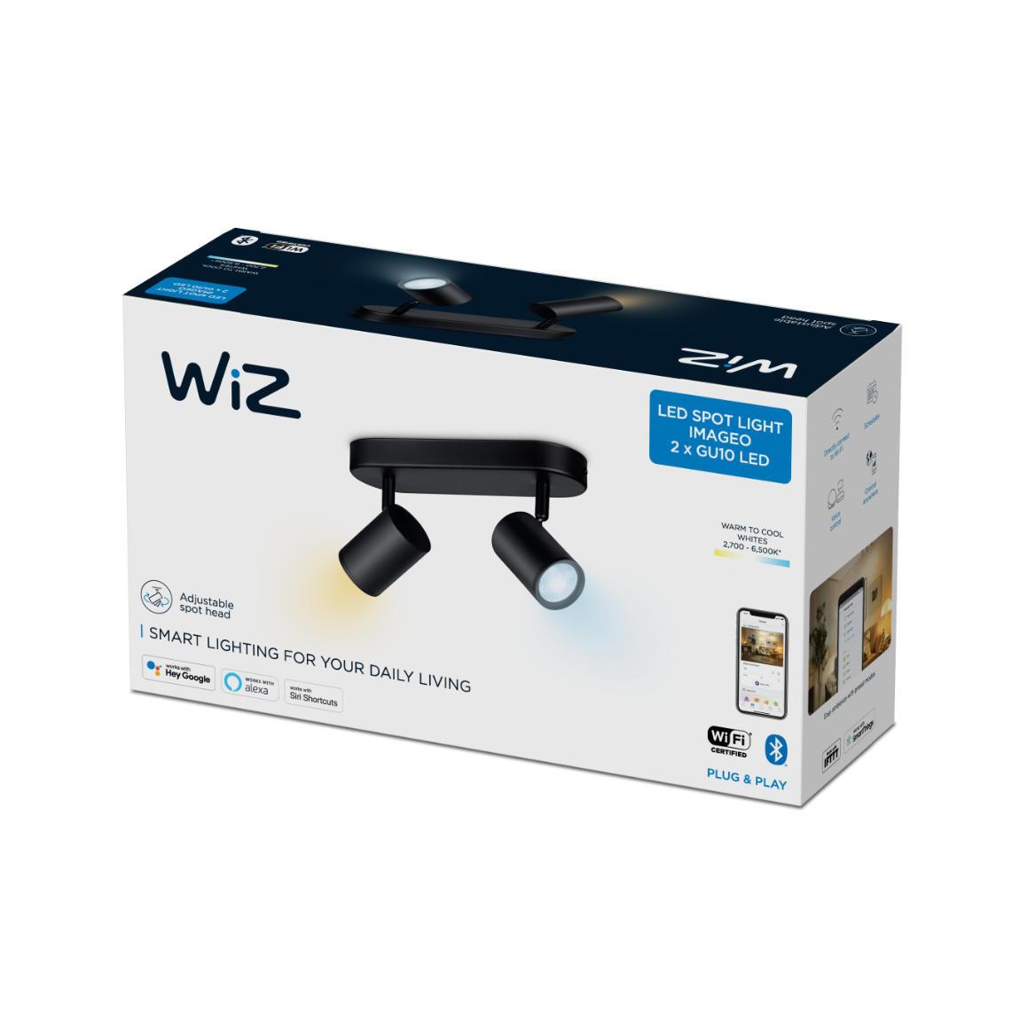 WiZ IMAGEO Spots Deckenleuchte Tunable 2x 5W Weiß - schwarz_Verpackung