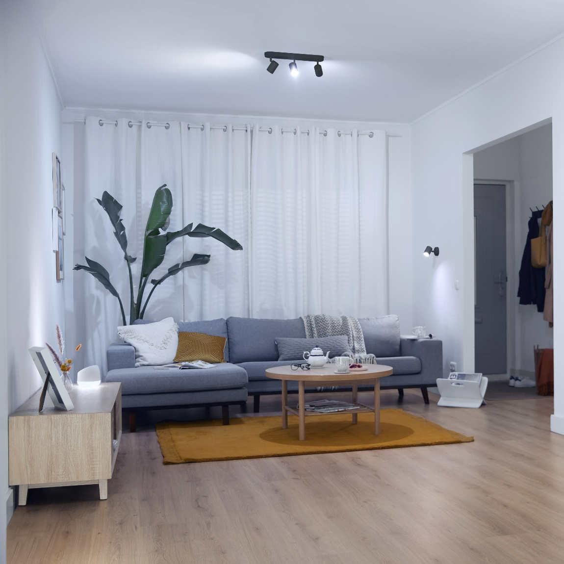 WiZ IMAGEO Spots Deckenleuchte Tunable 3x 5W Weiß - schwarz_Wohnzimmer kaltweiß