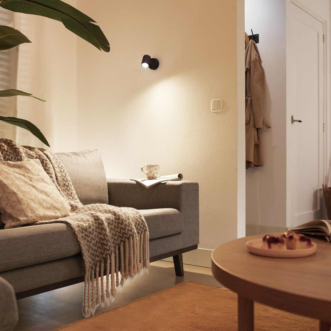 WiZ IMAGEO Spots Deckenleuchte Tunable Farbig 1x 5W - schwarz_Wohnzimmer warmweiß