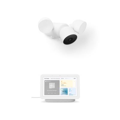 Google Nest Cam mit Flutlicht (Outdoor mit Kabel) + Google Nest Hub (2. Generation)