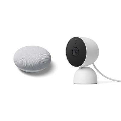 Google Nest Cam (Indoor, mit Kabel) + Google Nest Mini
