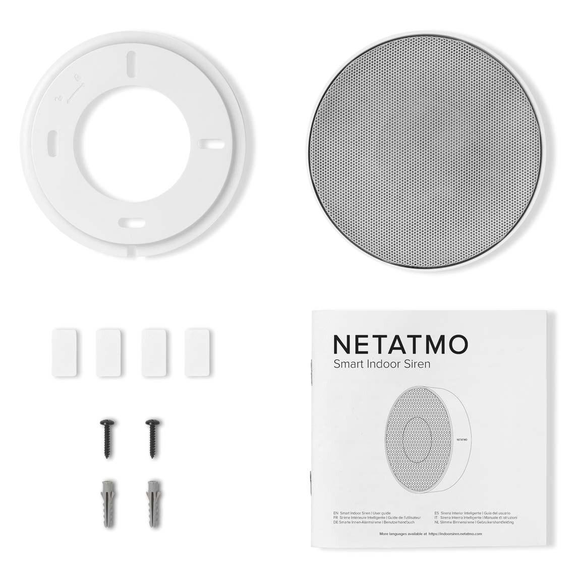 Netatmo Smarte Innen-Alarmsirene - Weiß lieferumfang