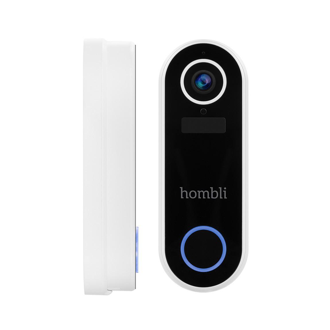 Hombli Smart Doorbell V2 - Smarte Video-Türklingel frontal und seitlich