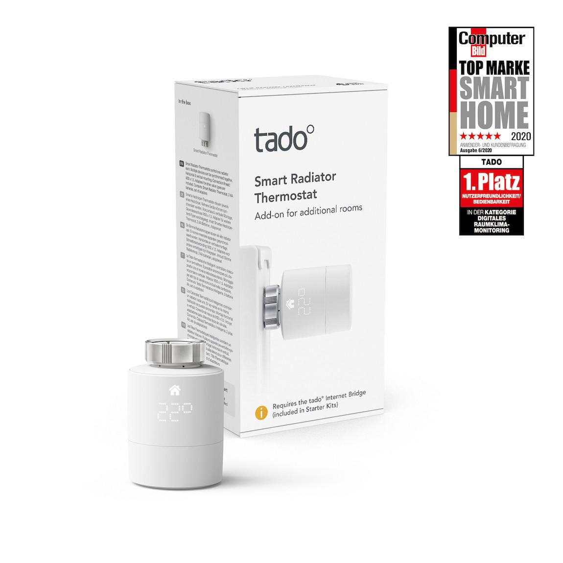 tado° Erweiterungspack mit 2er-Pack Heizkörper-Thermostat und 1 Funk-Temperatursensor