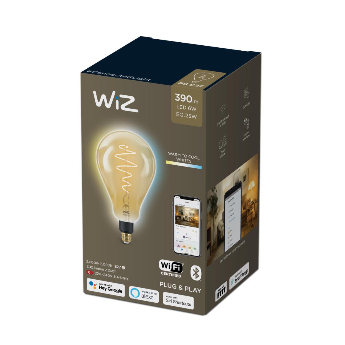 WiZ 25W E27 Standardform Filament Amber Warm- und Kaltweiß_Verpackung